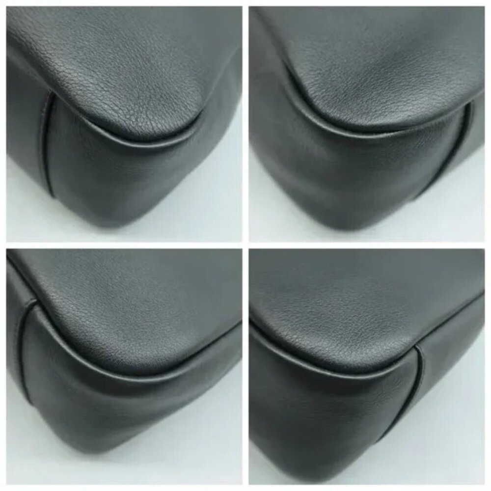 100% Authentic Saint Laurent Le 5 a 7 Black Leather Shoulder Bag 3066-081324 - Picture 6 of 12